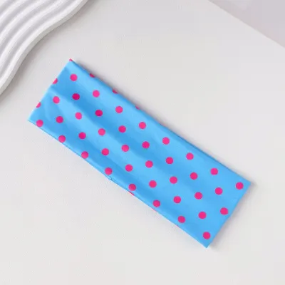 Women Fashion Casual Polka Dot Print Elastic Sweat-Absorbing Yoga Sports Headbands