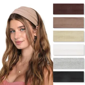 Women Fashion Casual Solid Color Absorbing Knitted Threaded Yoga Sports Headbands