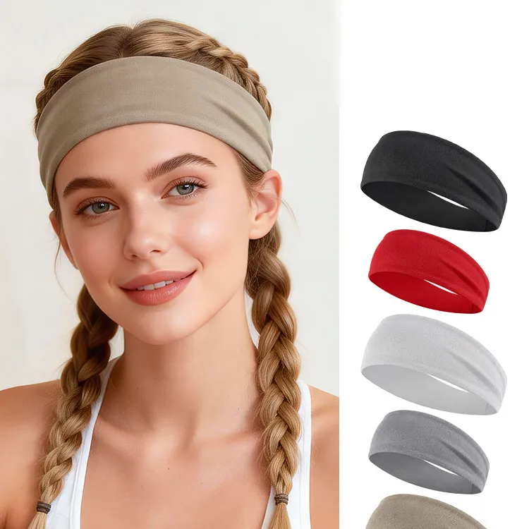 Fashion Casual Solid Color Quick-Drying Breathable Double-Layer Cotton Sports Headbands