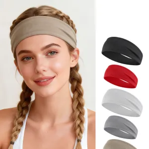Fashion Casual Solid Color Quick-Drying Breathable Double-Layer Cotton Sports Headbands