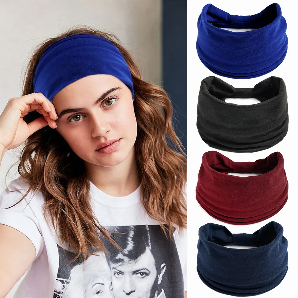 Women Fashion Solid Color Stretch Sports Headband