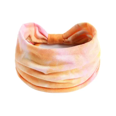 Women Fashion Casual Tie-Dye Wide-Brimmed 18cm Sports Headbands
