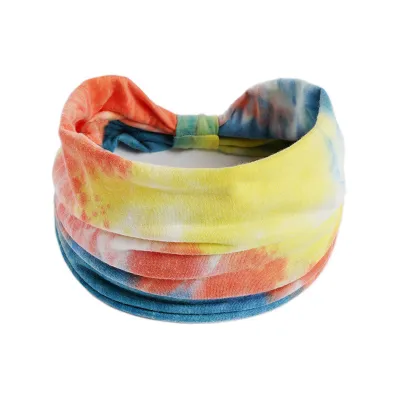 Women Fashion Casual Tie-Dye Wide-Brimmed 18cm Sports Headbands
