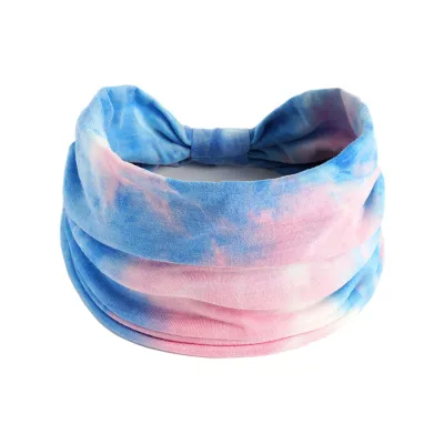 Women Fashion Casual Tie-Dye Wide-Brimmed 18cm Sports Headbands