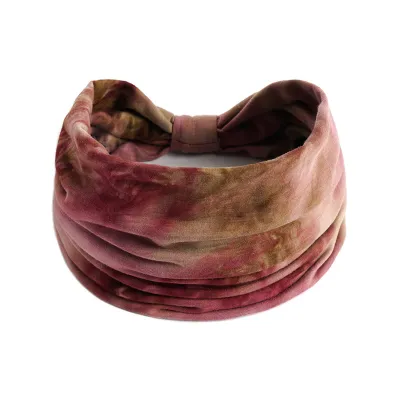 Women Fashion Casual Tie-Dye Wide-Brimmed 18cm Sports Headbands