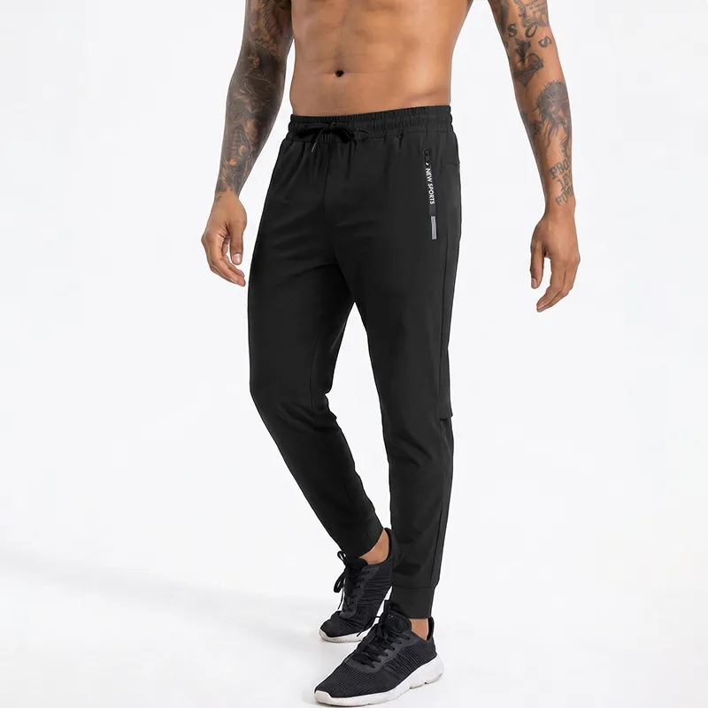 Men'S Fashion Casual Stretch Zipper Pocket Breathable Quick-Drying Sports Pants