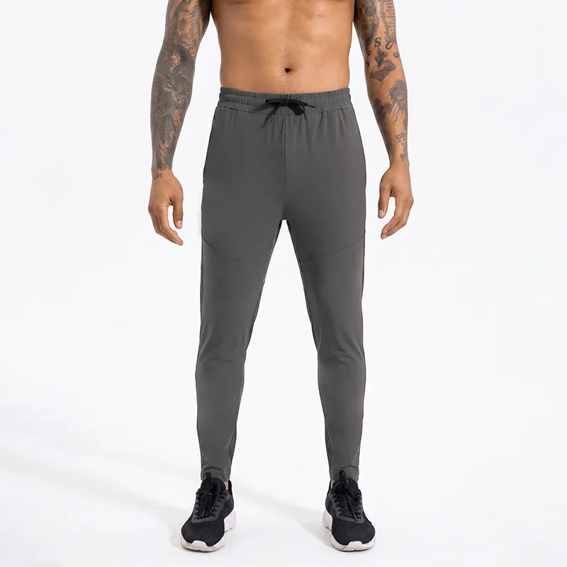Men'S Fashion Casual Solid Color Breathable Quick-Drying Elastic Leg Side Pocket Sports Pants
