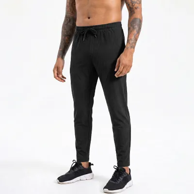 Men Fashion Casual Summer Solid Color High Elastic Ice Silk Breathable Quick-Drying Sports Pants