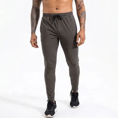 Men Fashion Casual Summer Solid Color High Elastic Ice Silk Breathable Quick-Drying Sports Pants