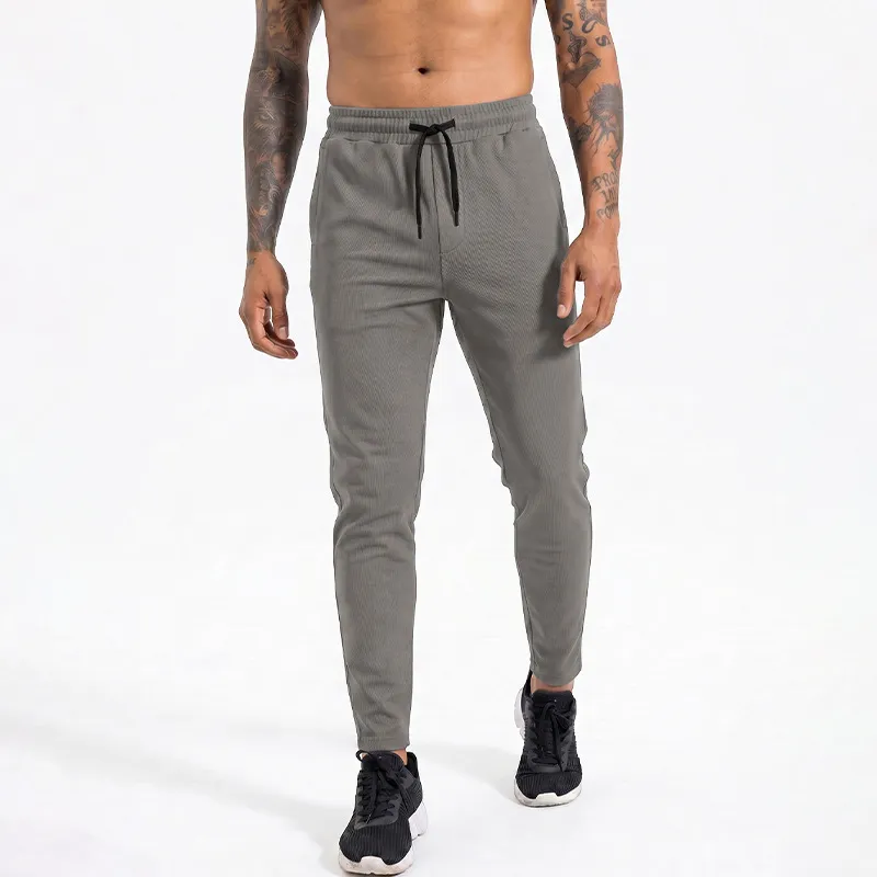 Men Fashion Casual Thin Summer Ice Silk Zipper Stretch Breathable Quick-Drying Sports Pants