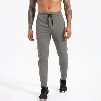 Men Fashion Casual Thin Summer Ice Silk Zipper Stretch Breathable Quick-Drying Sports Pants