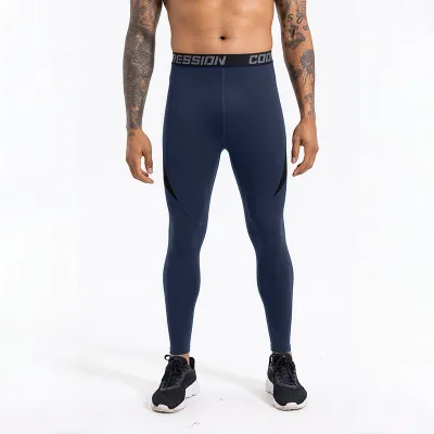 Men'S Fashion Summer Color-Matching Thin Quick-Drying Stretch Sports Tight Pants