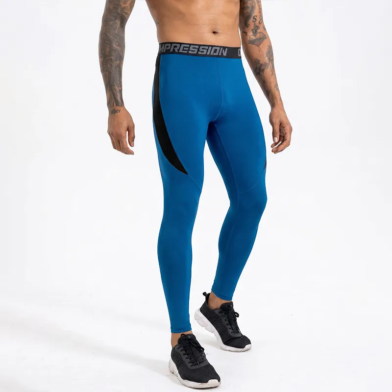 Men'S Fashion Summer Color-Matching Thin Quick-Drying Stretch Sports Tight Pants