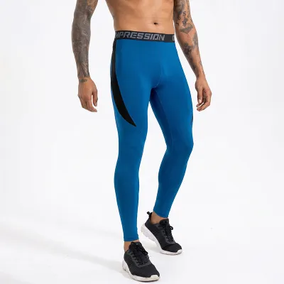 Men'S Fashion Summer Color-Matching Thin Quick-Drying Stretch Sports Tight Pants