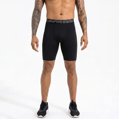 Men Fashion Casual Side Pocket Quick-Drying Sports Tight Shorts
