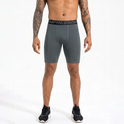 Men Fashion Casual Side Pocket Quick-Drying Sports Tight Shorts