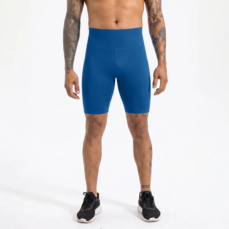 Men Fashion Casual Summer Solid Color High Elastic Quick Dry Tights Sports Shorts