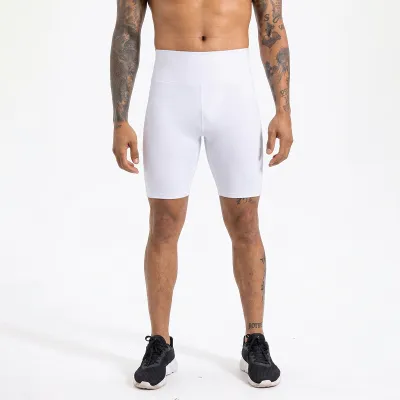 Men Fashion Casual Summer Solid Color High Elastic Quick Dry Tights Sports Shorts