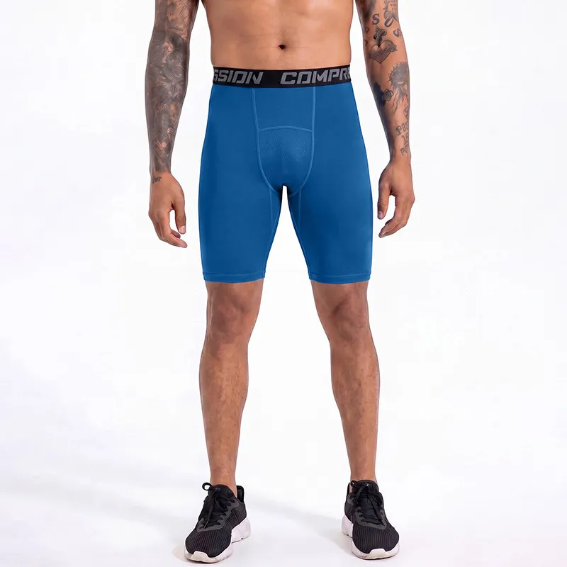 Men'S Fashion Casual Summer Solid Color Letter Tight High Elastic Quick-Drying Sports Shorts