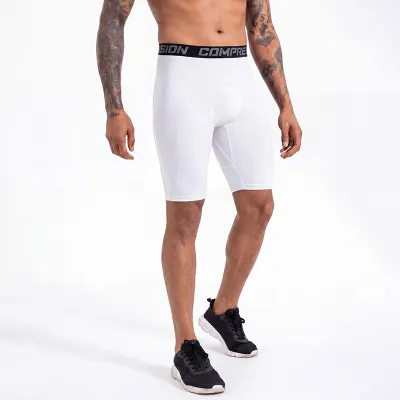 Men'S Fashion Casual Summer Solid Color Letter Tight High Elastic Quick-Drying Sports Shorts