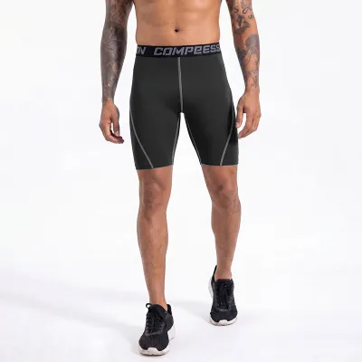 Men'S Fashion Casual Summer High Elastic Tight Quick-Drying Sports Shorts