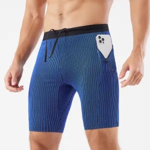 Men Fashion Casual Summer Stripe Quick-Drying Breathable Tight Sports Shorts