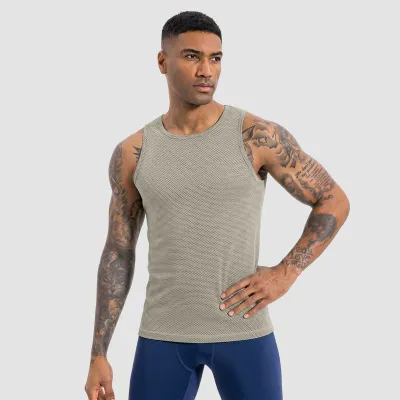 Men Fashion Casual Summer Solid Color Breathable Sleeveless Quick-Dry Sports Tank Top