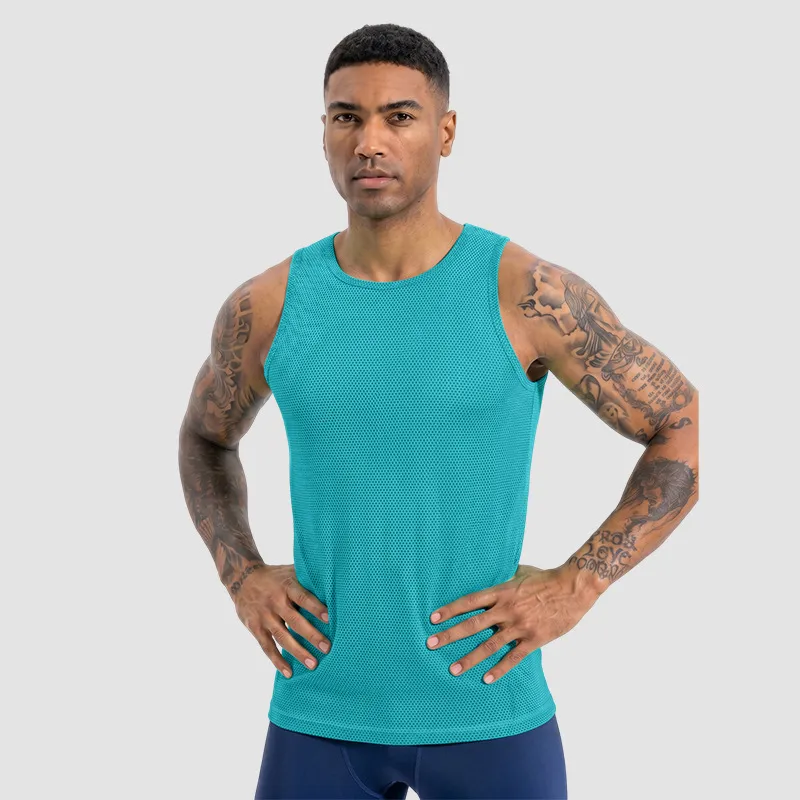 Men Fashion Casual Summer Solid Color Breathable Sleeveless Quick-Dry Sports Tank Top