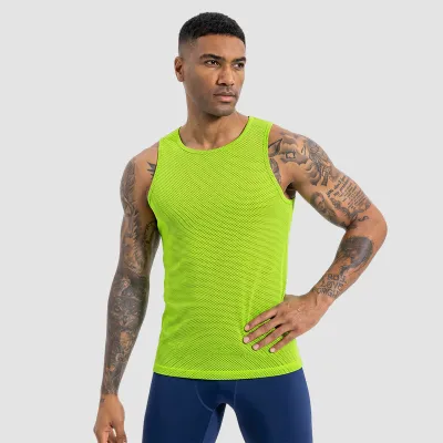 Men Fashion Casual Summer Solid Color Breathable Sleeveless Quick-Dry Sports Tank Top