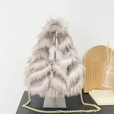 Autumn/Winter Contrast Plush Handbags
