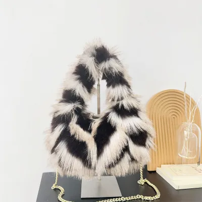 Autumn/Winter Contrast Plush Handbags