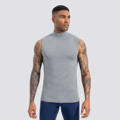 Men'S Fashion Casual Solid Color Breathable Quick-Drying Tight Sleeveless Sports Tank Top