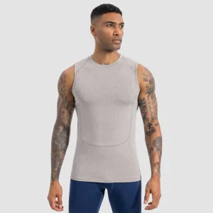 Men Fashion Casual Summer Solid Color Breathable Quick-Drying Tight Collar Sports Tank Top