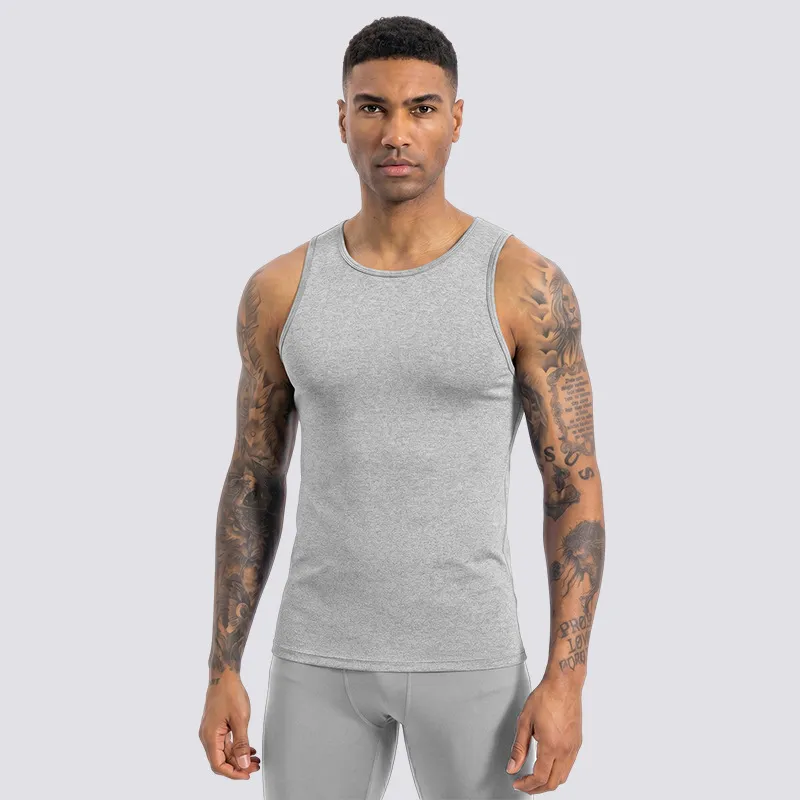 Men'S Fashion Casual Solid Color Quick-Drying Thin Breathable Sleeveless Sports Tank Top