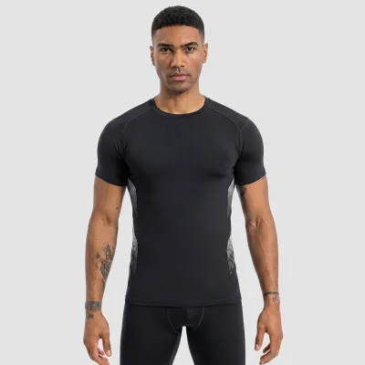 Men Fashion Casual Summer Printed Quick-Drying Breathable Short-Sleeve Sports T-Shirt