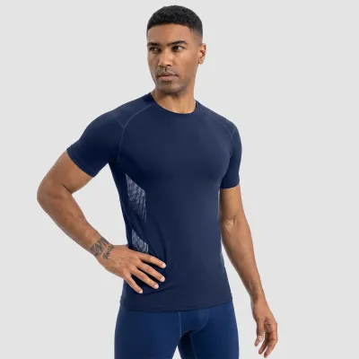 Men Fashion Casual Summer Printed Quick-Drying Breathable Short-Sleeve Sports T-Shirt