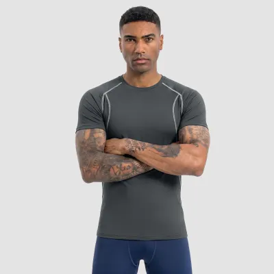 Men Fashion Casual Solid Color Summer Breathable Quick-Drying Short-Sleeve Sports T-Shirt