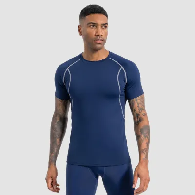Men Fashion Casual Solid Color Summer Breathable Quick-Drying Short-Sleeve Sports T-Shirt