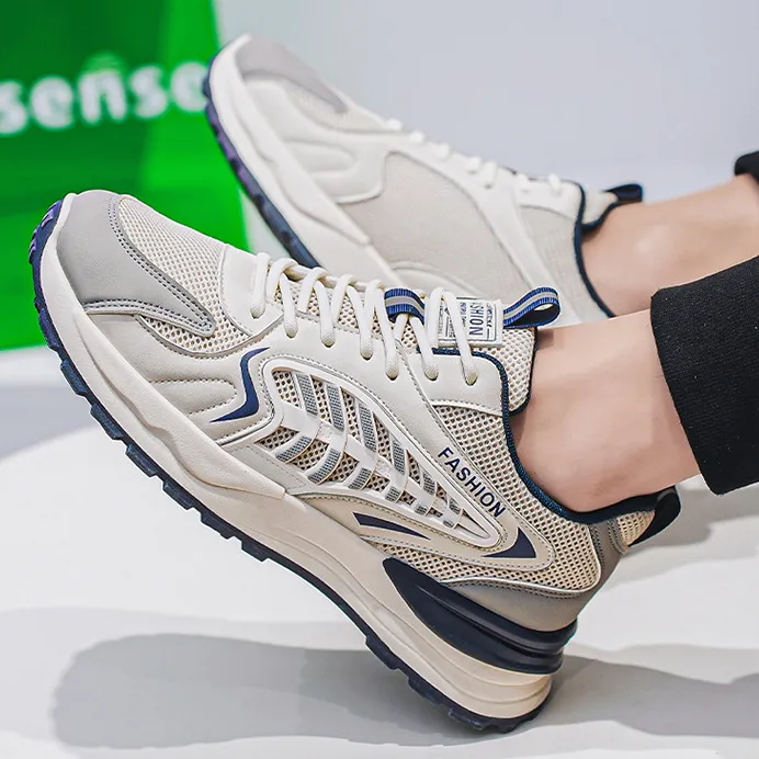 Men'S Fashion Casual Autumn Breathable Meshthick-Soled Sneakers