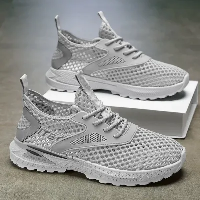 Men'S Fashion Casual Summer Hollow Mesh Thin Breathable Non-Slip Soft Sole Sneakers