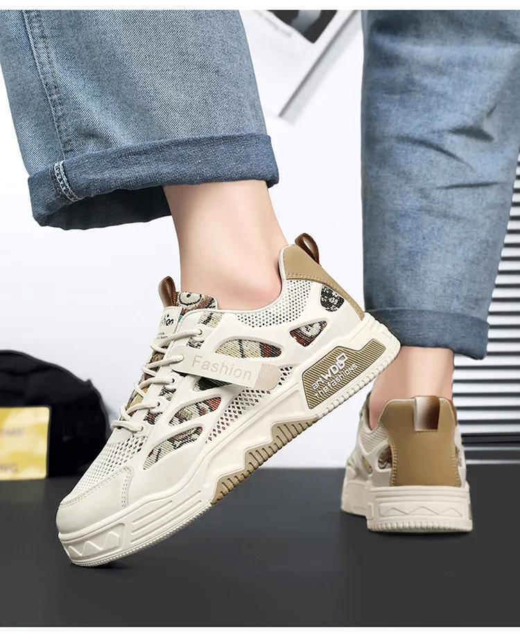 Men'S Fashion Casual Summer Breathable Canvas Platform Sneakers