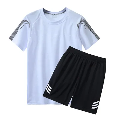 Men'S Fashion Casual Summer Quick-Drying Breathable Short-Sleeve T-Shirt Loose Shorts Sports Two-Piece Set