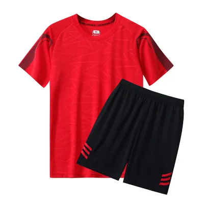 Men'S Fashion Casual Summer Quick-Drying Breathable Short-Sleeve T-Shirt Loose Shorts Sports Two-Piece Set