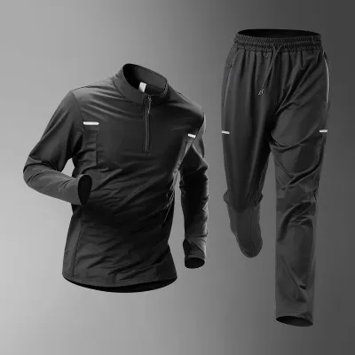 Men’S Fashion Casual Spring And Autumn Quick-Drying Long-Sleeve Loose Pants Sports Two-Piece Set