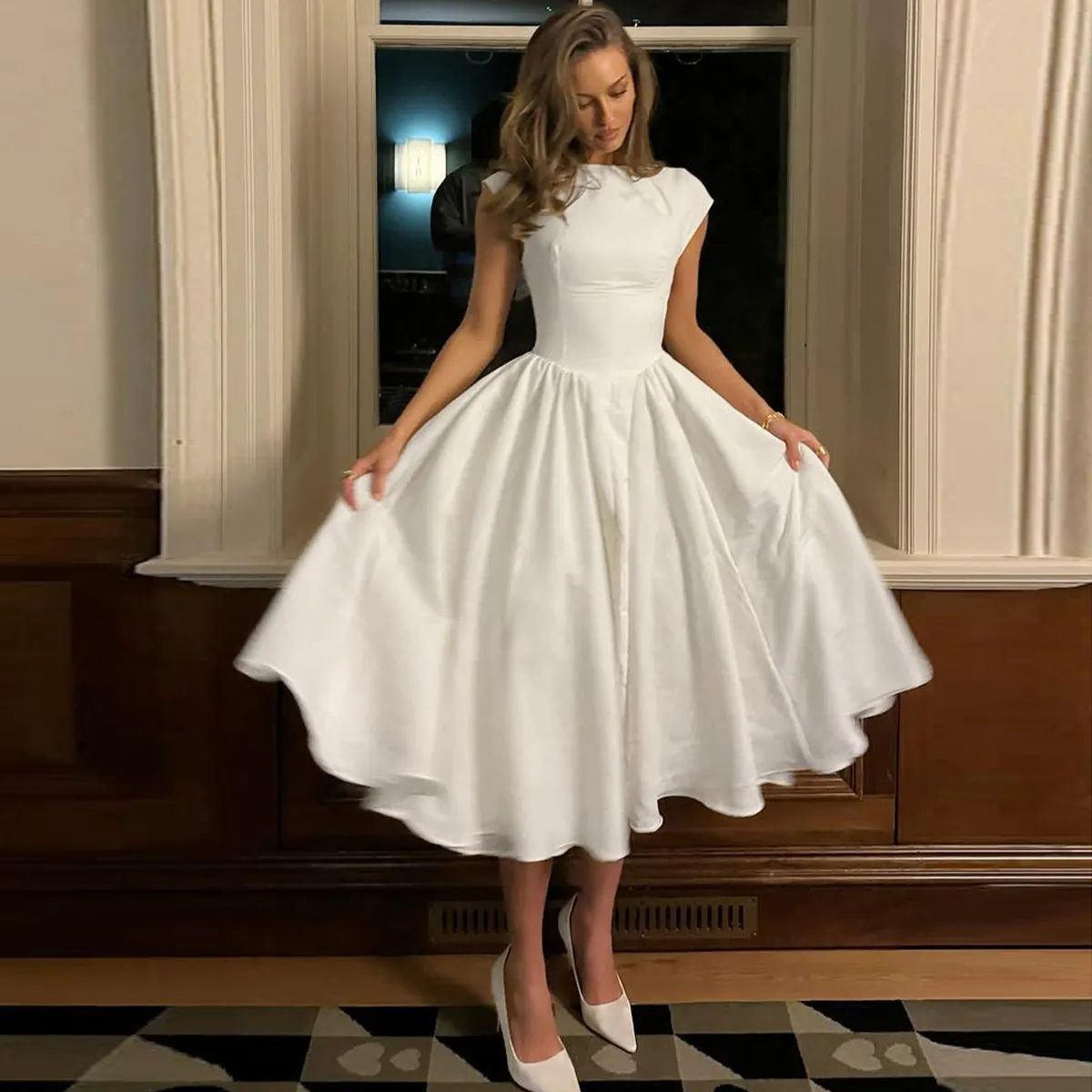 Women Casual Solid Color Sleeveless Backless A- Line Midi Dress