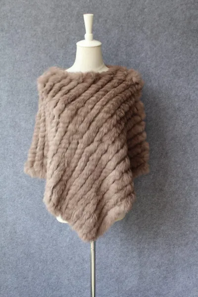 Women Fashion Real Rabbit Hair Triangle Shawl