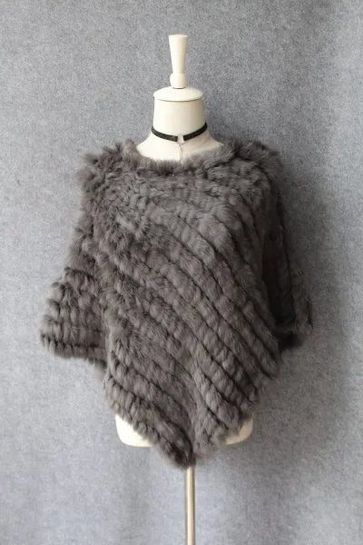 Women Fashion Real Rabbit Hair Triangle Shawl