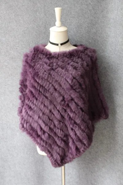 Women Fashion Real Rabbit Hair Triangle Shawl