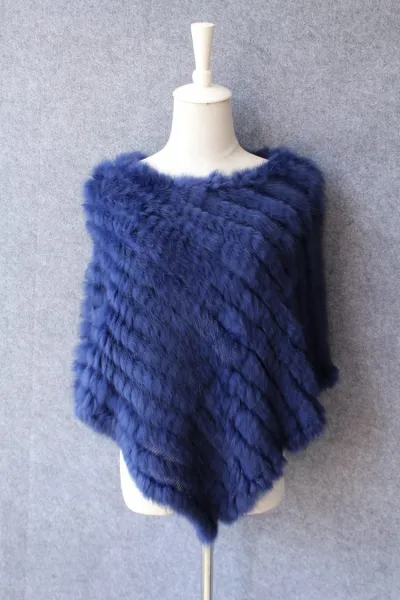 Women Fashion Real Rabbit Hair Triangle Shawl