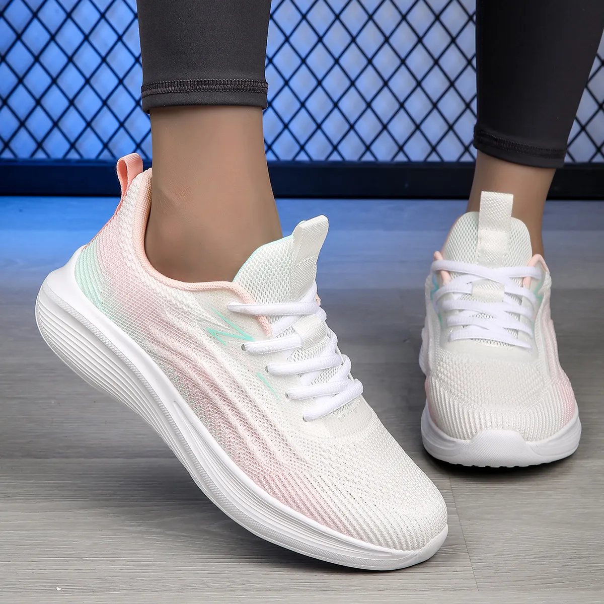 Women'S Fashion Casual Breathable Shock Absorbing Lightweight Soft Bottom Mesh Sneakers
